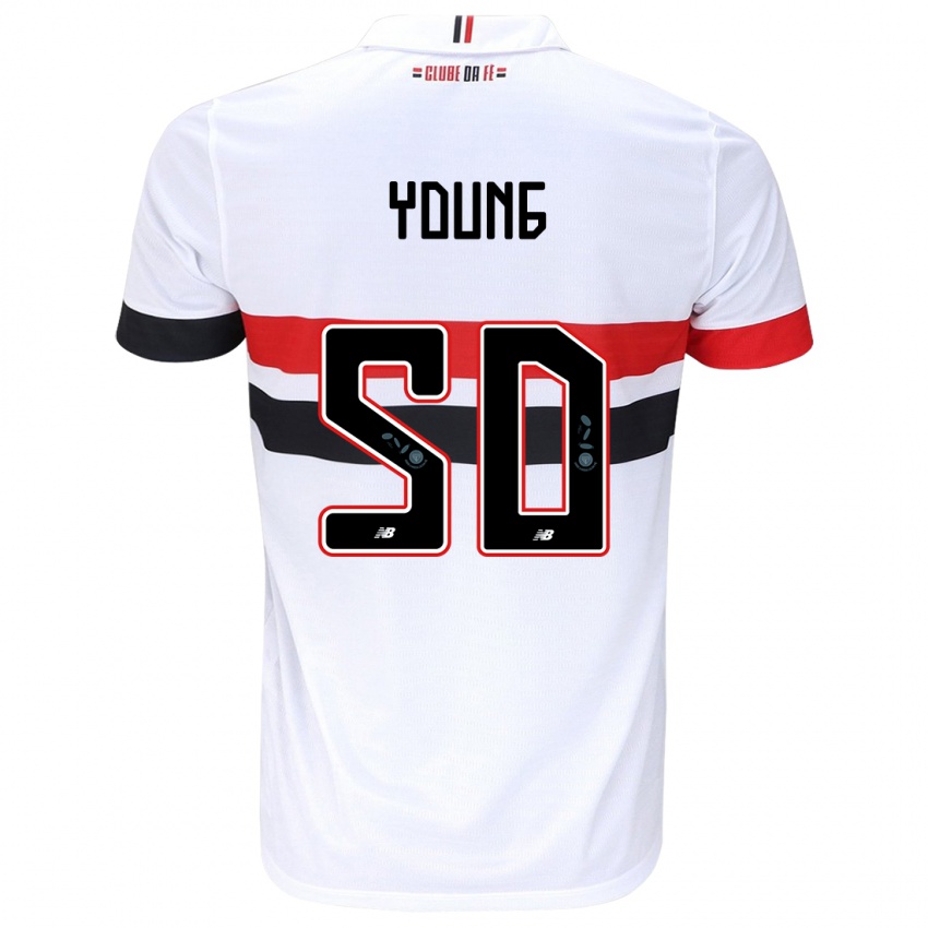 Niño Camiseta Young #50 Blanco Rojo Negro 1ª Equipación 2024/25 La Camisa México