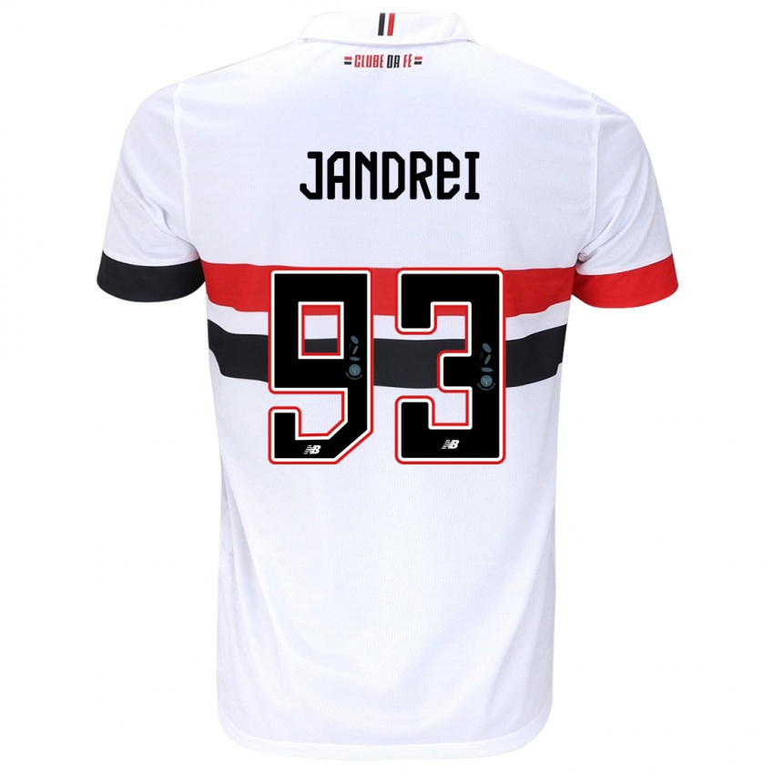 Niño Camiseta Jandrei #93 Blanco Rojo Negro 1ª Equipación 2024/25 La Camisa México