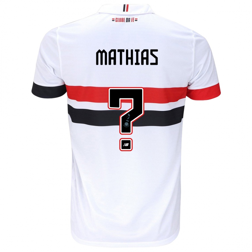 Niño Camiseta Leandro Mathias #0 Blanco Rojo Negro 1ª Equipación 2024/25 La Camisa México