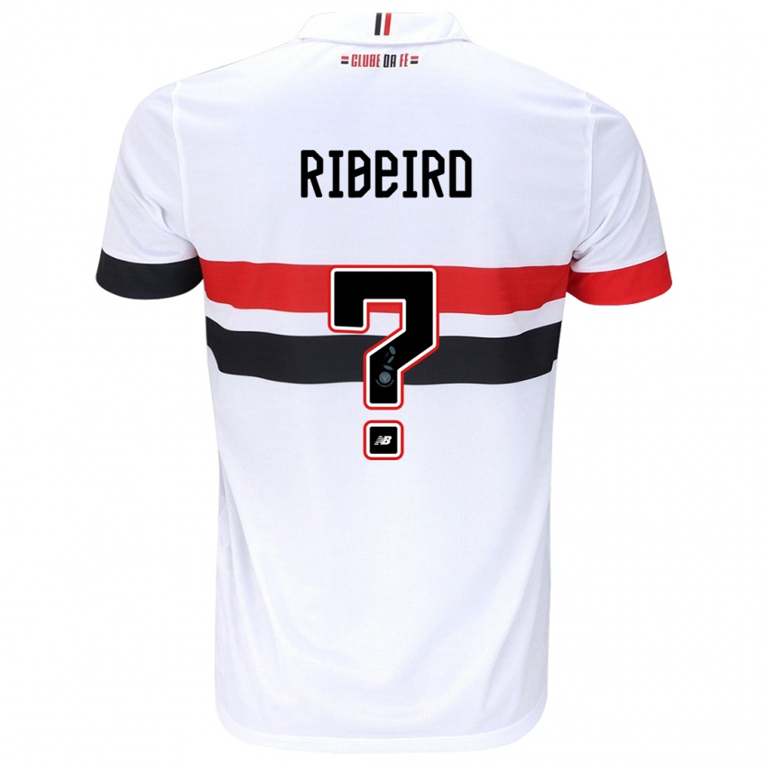 Niño Camiseta Thiago Ribeiro #0 Blanco Rojo Negro 1ª Equipación 2024/25 La Camisa México