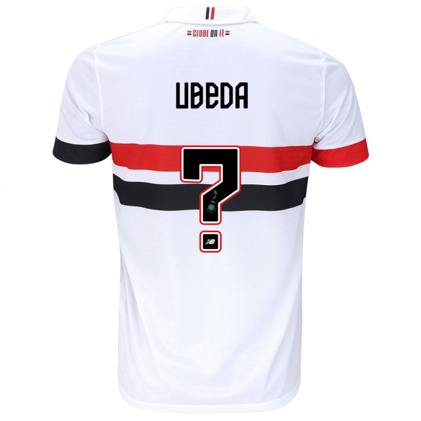 Niño Camiseta Felipe Ubeda #0 Blanco Rojo Negro 1ª Equipación 2024/25 La Camisa México