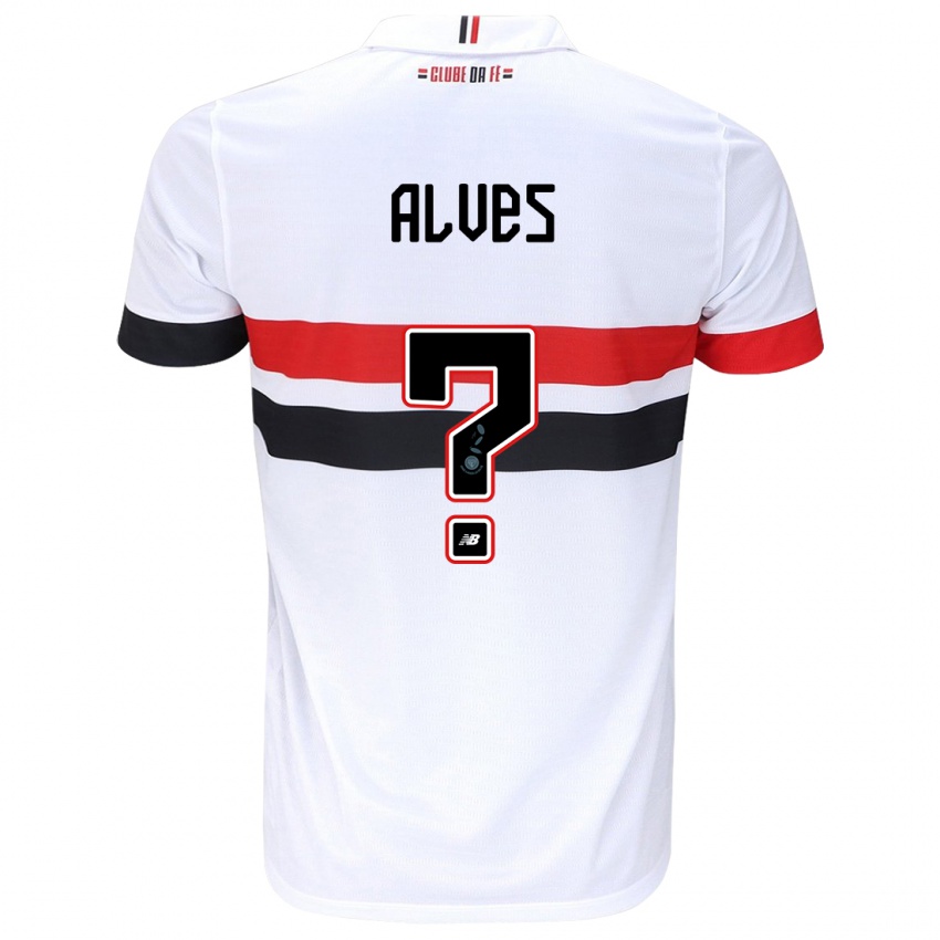 Niño Camiseta Matheus Alves #0 Blanco Rojo Negro 1ª Equipación 2024/25 La Camisa México