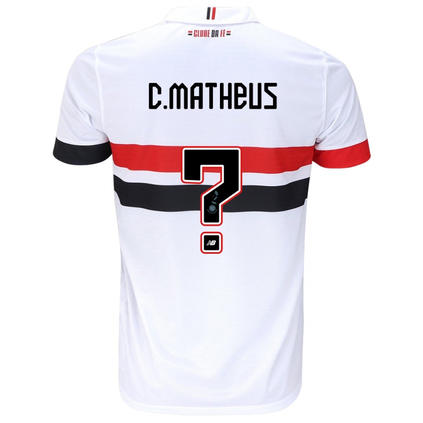 Niño Camiseta Caio Matheus #0 Blanco Rojo Negro 1ª Equipación 2024/25 La Camisa México