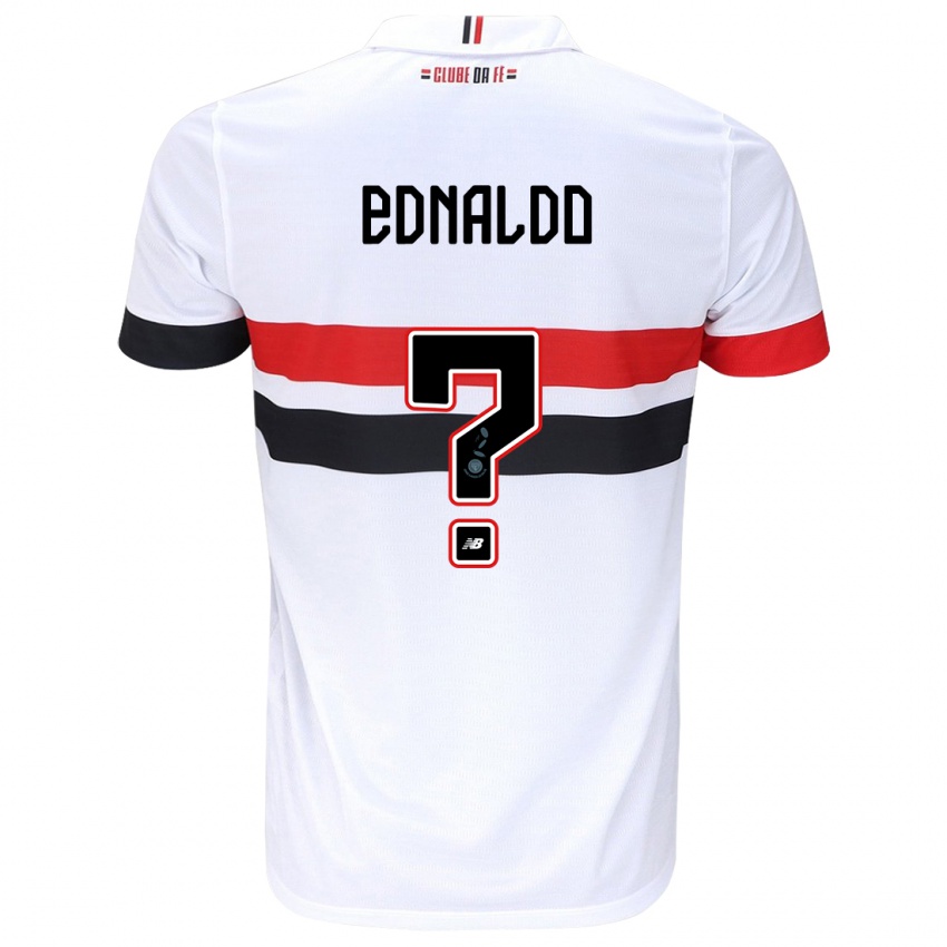 Niño Camiseta José Ednaldo #0 Blanco Rojo Negro 1ª Equipación 2024/25 La Camisa México