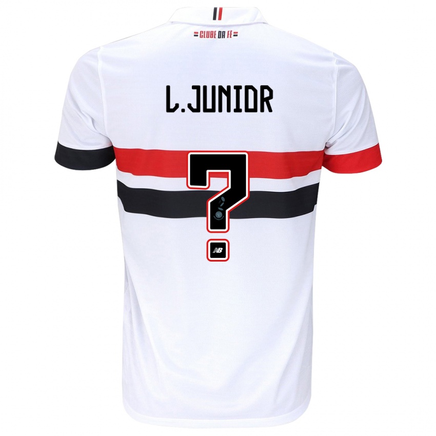 Niño Camiseta Luciano Junior #0 Blanco Rojo Negro 1ª Equipación 2024/25 La Camisa México