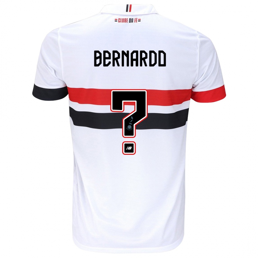 Niño Camiseta Bernardo #0 Blanco Rojo Negro 1ª Equipación 2024/25 La Camisa México