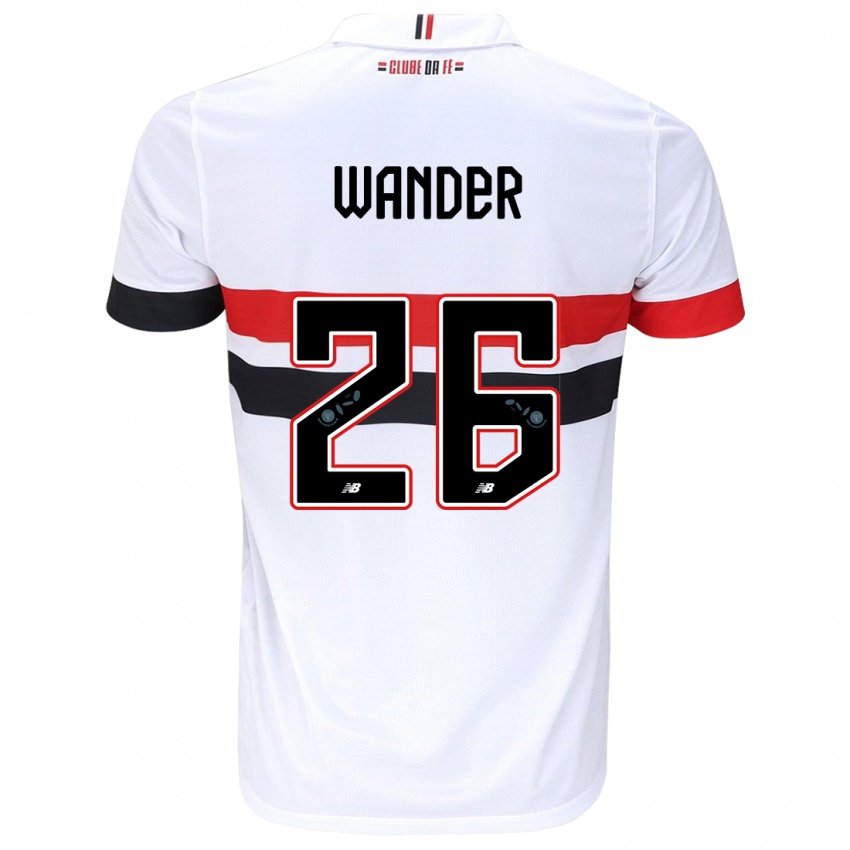 Niño Camiseta Talles Wander #26 Blanco Rojo Negro 1ª Equipación 2024/25 La Camisa México