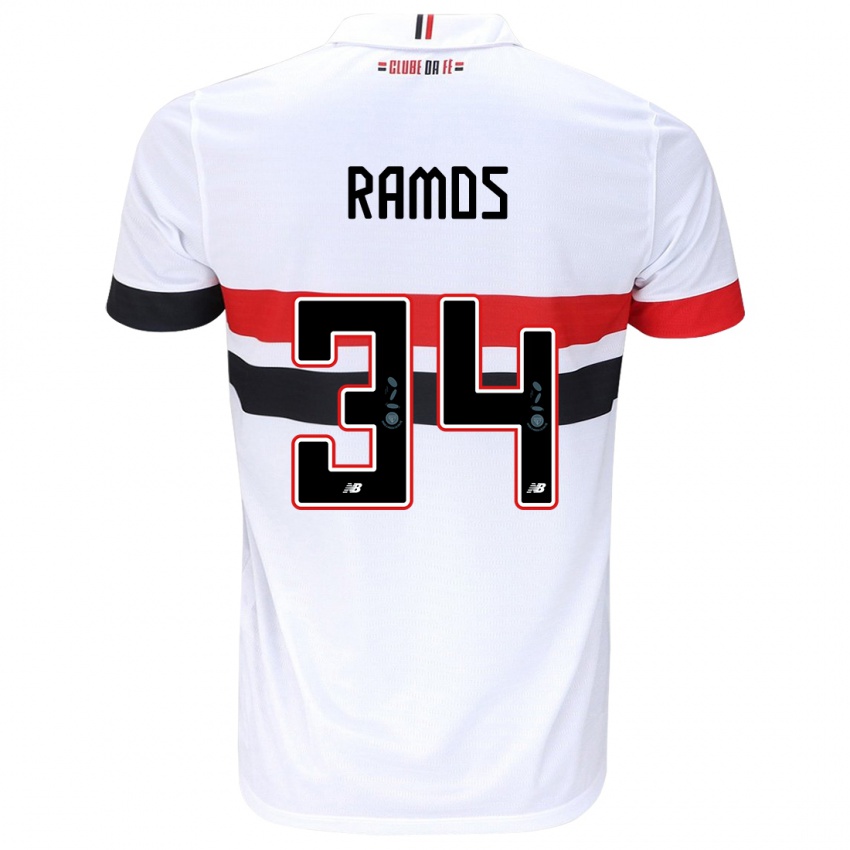 Niño Camiseta Raí Ramos #34 Blanco Rojo Negro 1ª Equipación 2024/25 La Camisa México