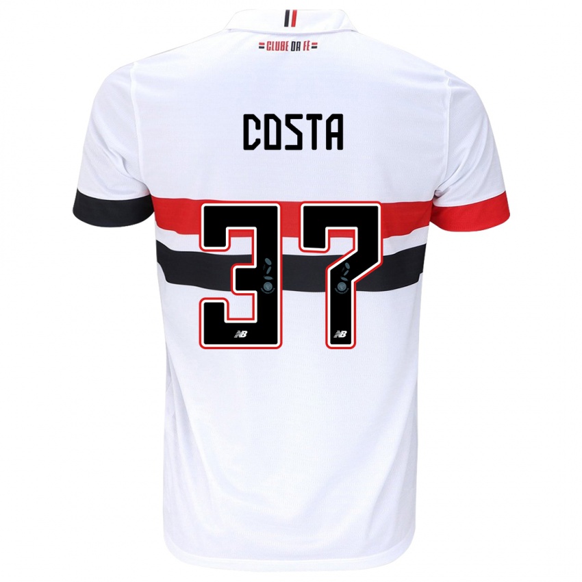 Niño Camiseta Talles Costa #37 Blanco Rojo Negro 1ª Equipación 2024/25 La Camisa México