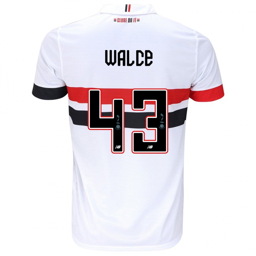 Niño Camiseta Walce #43 Blanco Rojo Negro 1ª Equipación 2024/25 La Camisa México