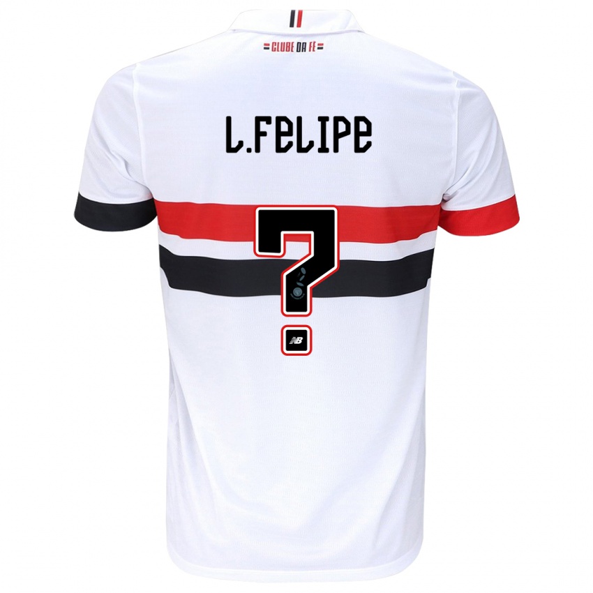 Niño Camiseta Luis Felipe #0 Blanco Rojo Negro 1ª Equipación 2024/25 La Camisa México