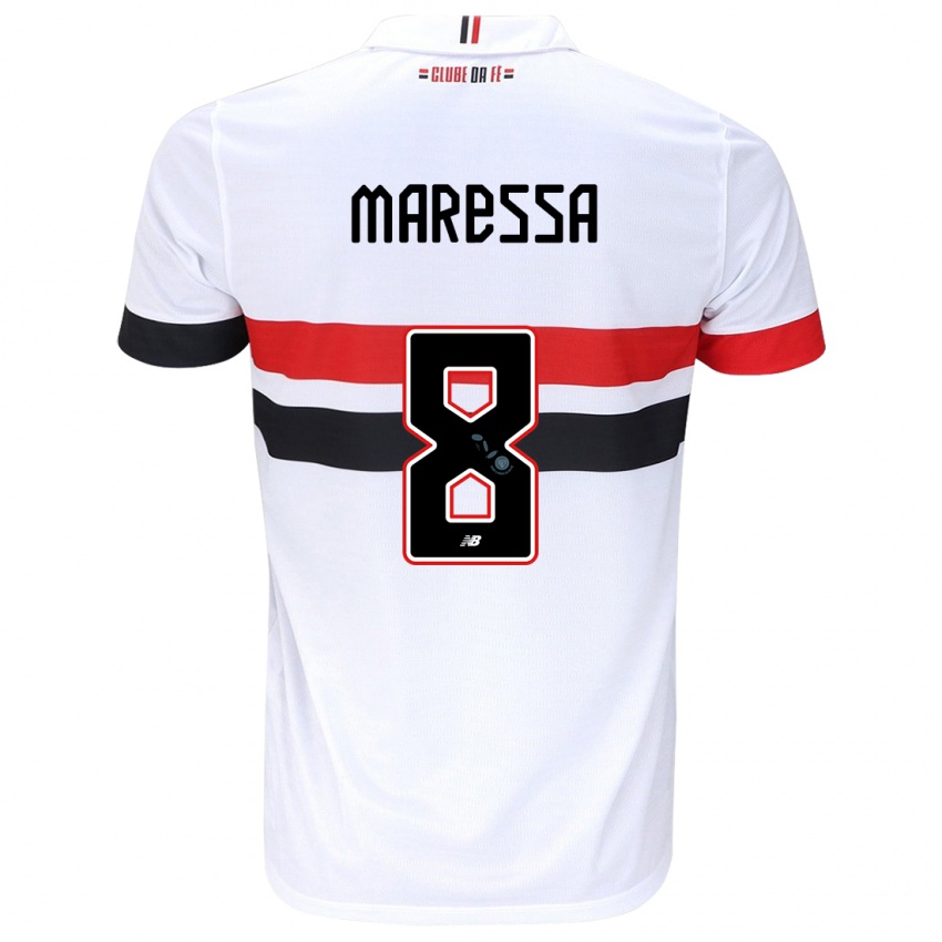 Niño Camiseta Maressa #8 Blanco Rojo Negro 1ª Equipación 2024/25 La Camisa México