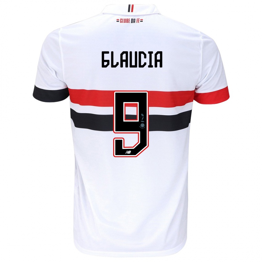 Niño Camiseta Glaucia #9 Blanco Rojo Negro 1ª Equipación 2024/25 La Camisa México