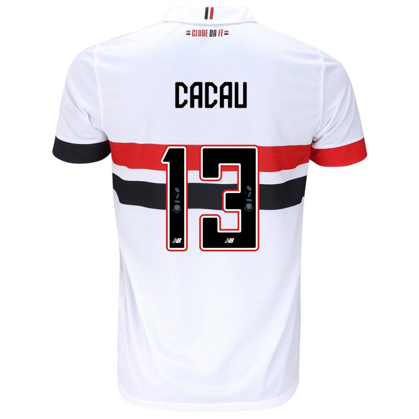 Niño Camiseta Cacau #13 Blanco Rojo Negro 1ª Equipación 2024/25 La Camisa México