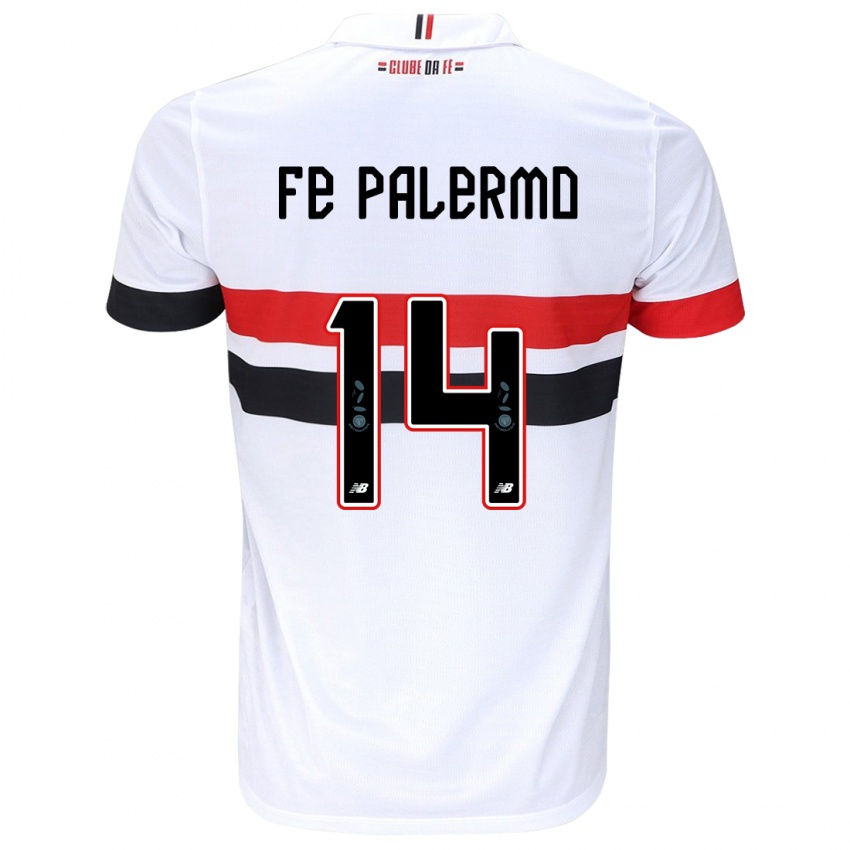 Niño Camiseta Fe Palermo #14 Blanco Rojo Negro 1ª Equipación 2024/25 La Camisa México