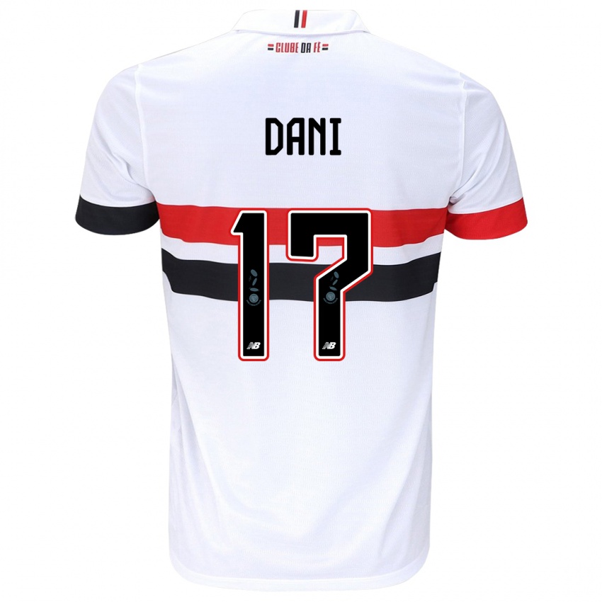 Niño Camiseta Dani #17 Blanco Rojo Negro 1ª Equipación 2024/25 La Camisa México