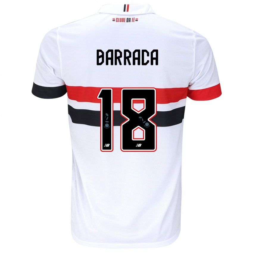 Niño Camiseta Barraca #18 Blanco Rojo Negro 1ª Equipación 2024/25 La Camisa México