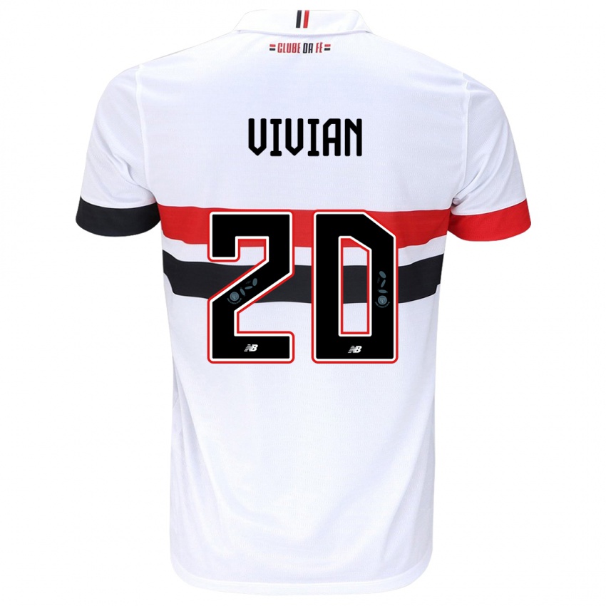 Niño Camiseta Vivian #20 Blanco Rojo Negro 1ª Equipación 2024/25 La Camisa México