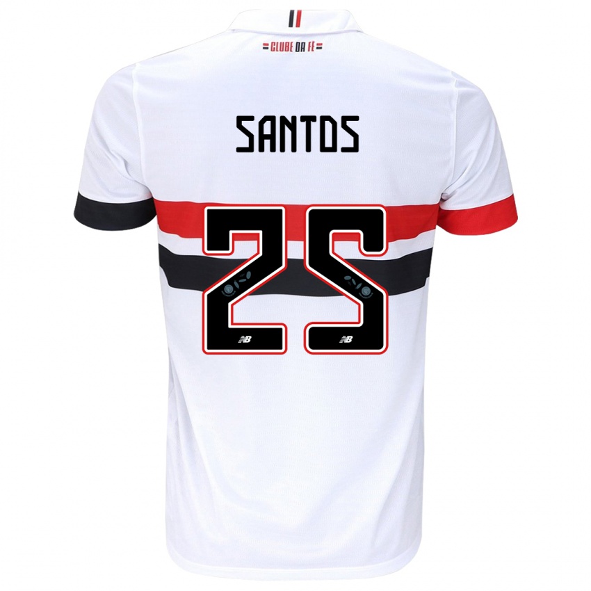 Niño Camiseta Mariana Santos #25 Blanco Rojo Negro 1ª Equipación 2024/25 La Camisa México