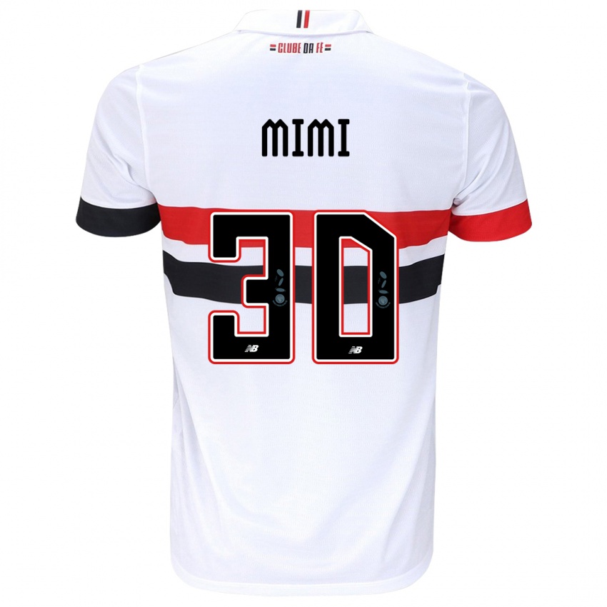 Niño Camiseta Mimi #30 Blanco Rojo Negro 1ª Equipación 2024/25 La Camisa México