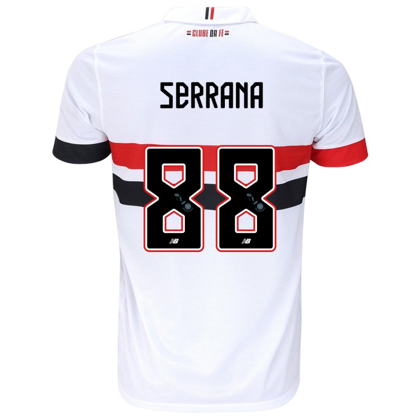 Niño Camiseta Serrana #88 Blanco Rojo Negro 1ª Equipación 2024/25 La Camisa México