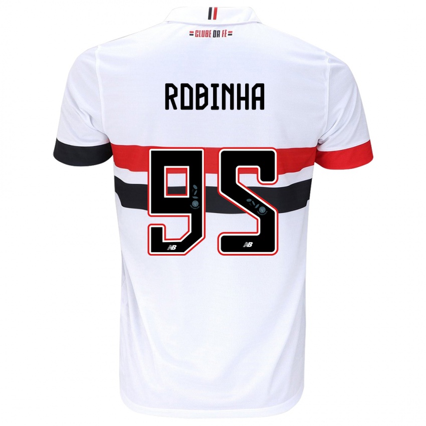 Niño Camiseta Robinha #95 Blanco Rojo Negro 1ª Equipación 2024/25 La Camisa México