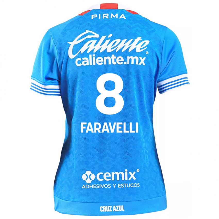 Niño Camiseta Lorenzo Faravelli #8 Cielo Azul 1ª Equipación 2024/25 La Camisa México