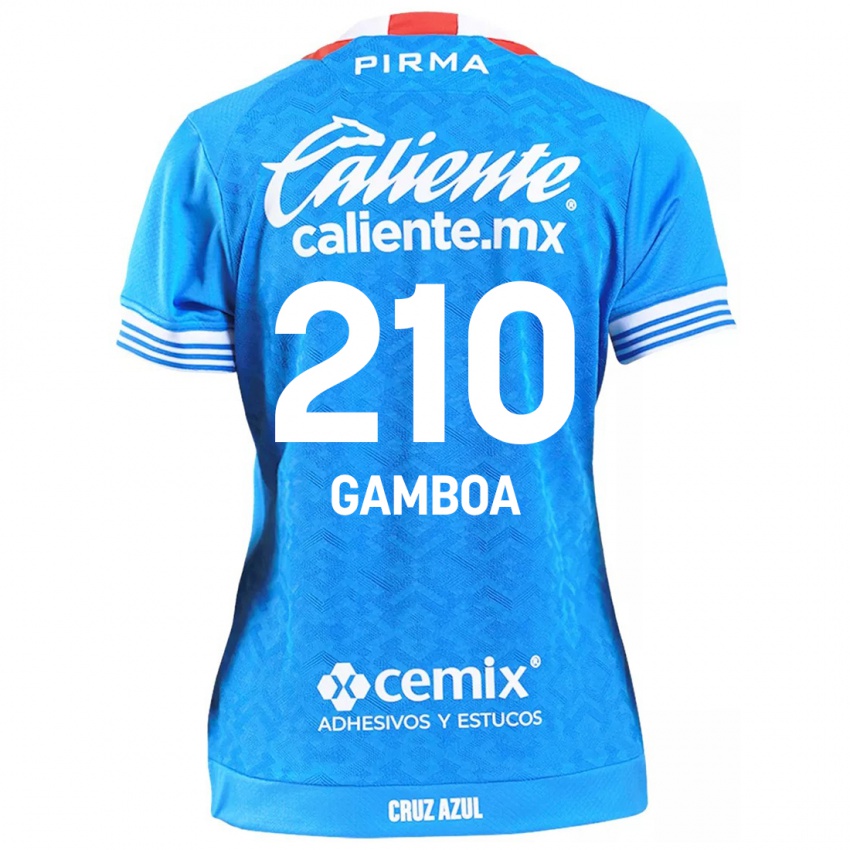 Niño Camiseta Bryan Gamboa #210 Cielo Azul 1ª Equipación 2024/25 La Camisa México