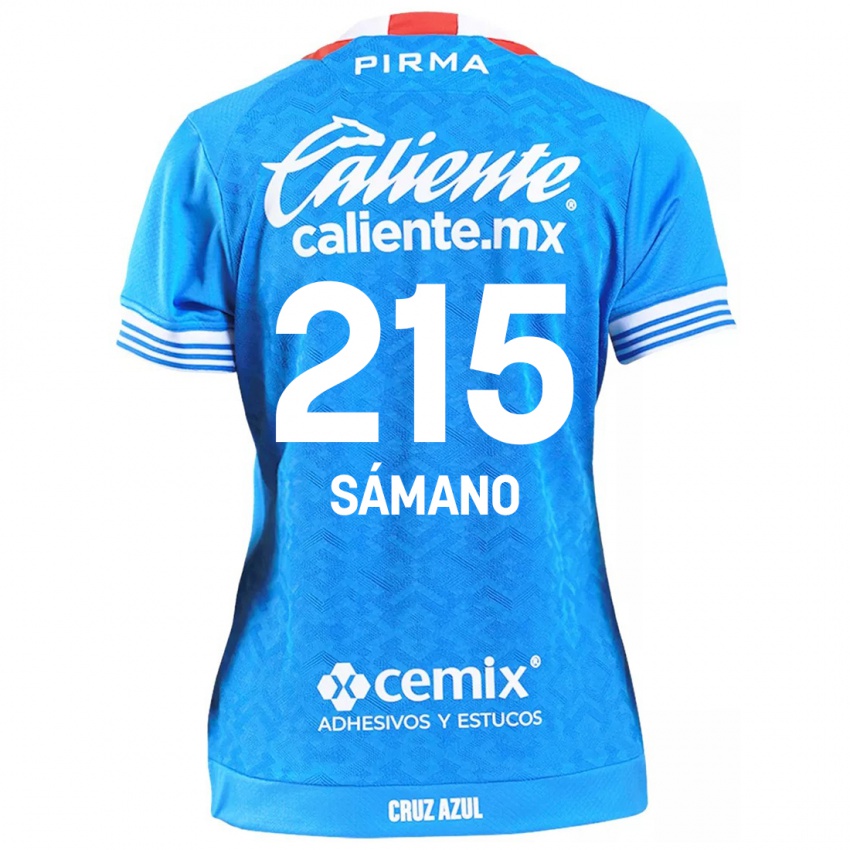 Niño Camiseta Fernando Sámano #215 Cielo Azul 1ª Equipación 2024/25 La Camisa México