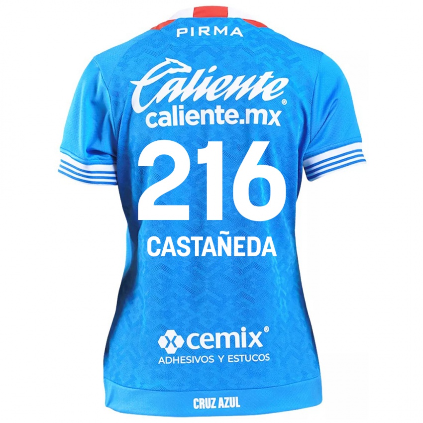 Niño Camiseta Ian Castañeda #216 Cielo Azul 1ª Equipación 2024/25 La Camisa México