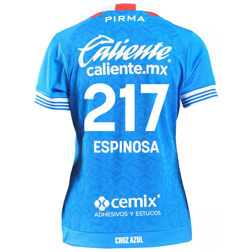 Niño Camiseta Samuel Espinosa #217 Cielo Azul 1ª Equipación 2024/25 La Camisa México