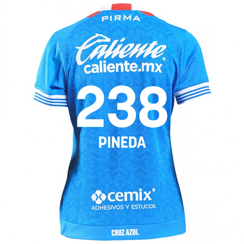 Niño Camiseta Zadiel Pineda #238 Cielo Azul 1ª Equipación 2024/25 La Camisa México