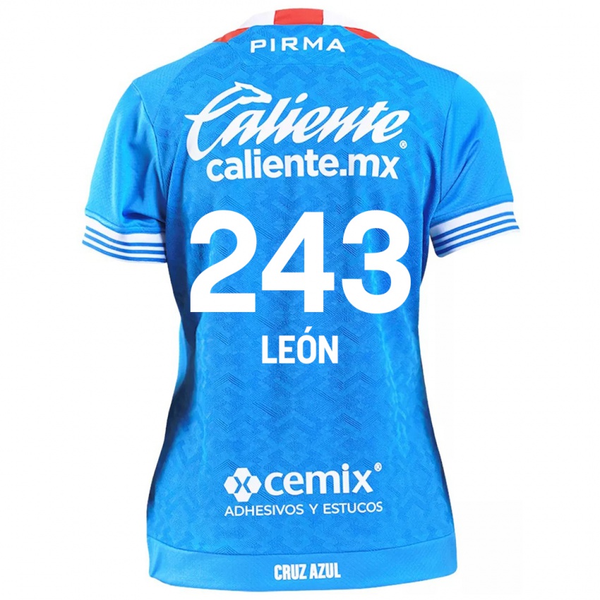 Niño Camiseta Cristhian León #243 Cielo Azul 1ª Equipación 2024/25 La Camisa México