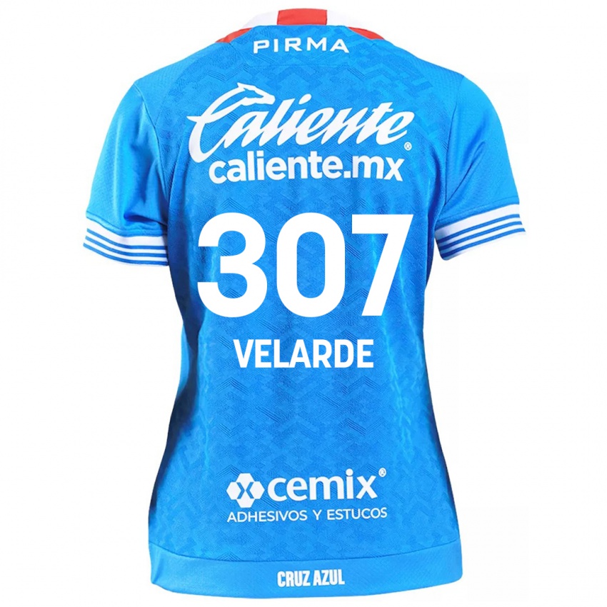 Niño Camiseta Juan Velarde #307 Cielo Azul 1ª Equipación 2024/25 La Camisa México