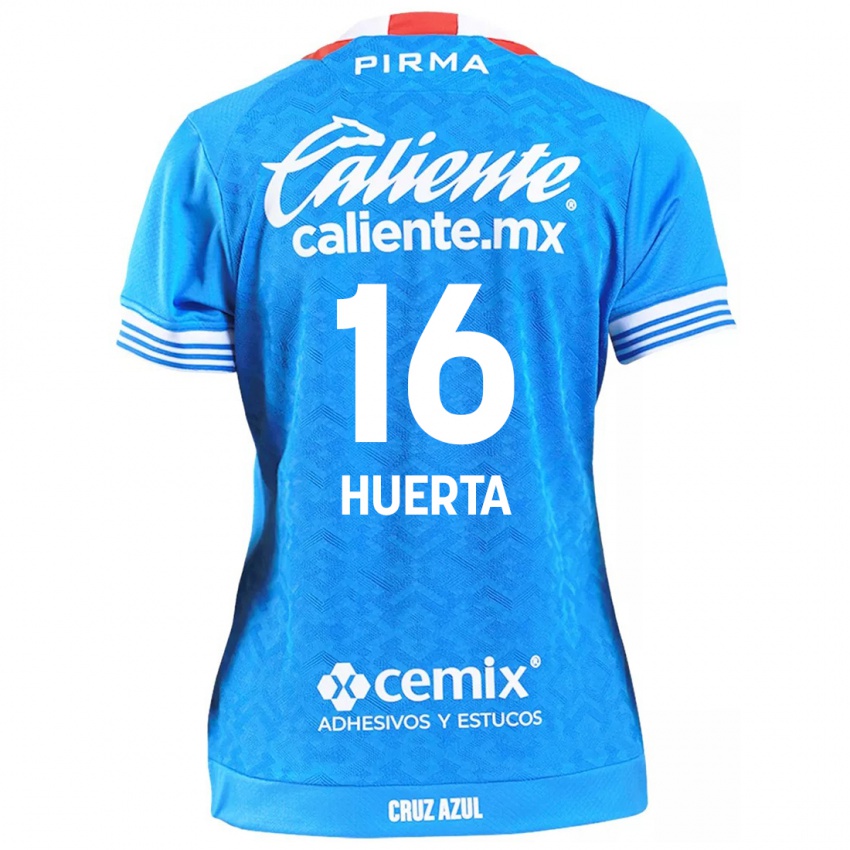 Niño Camiseta Ana Gabriela Huerta #16 Cielo Azul 1ª Equipación 2024/25 La Camisa México