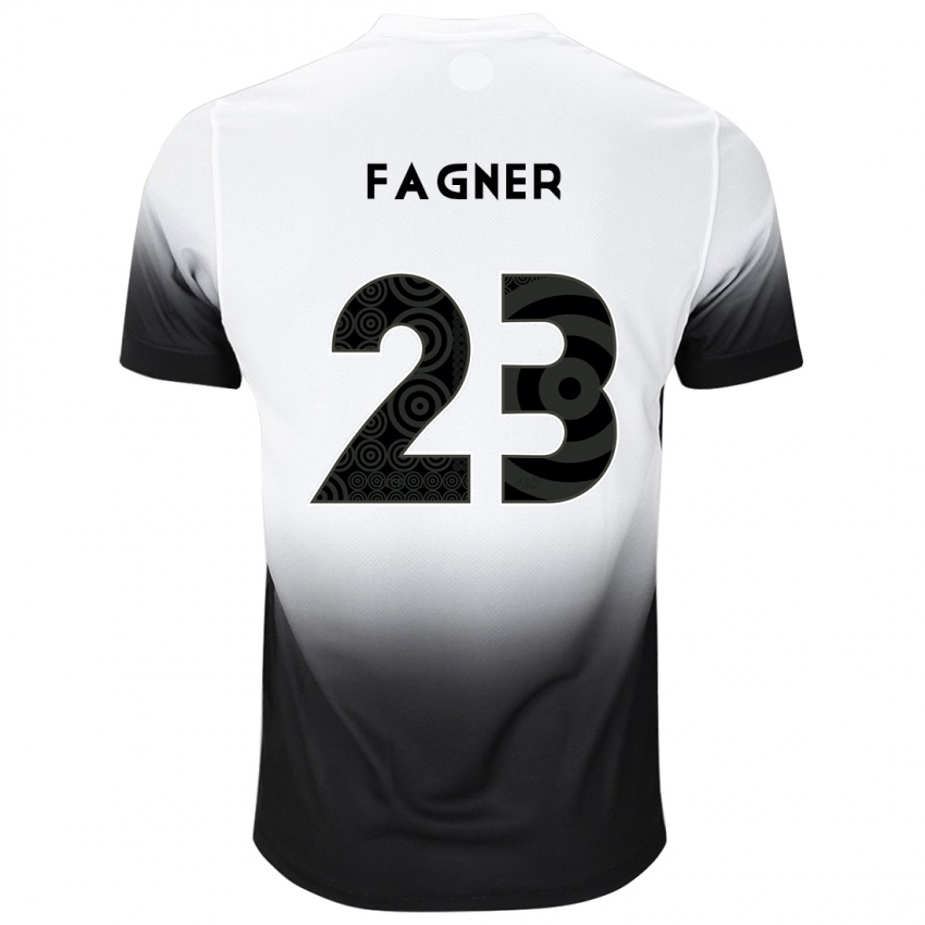 Niño Camiseta Fagner #23 Blanco Negro 1ª Equipación 2024/25 La Camisa México