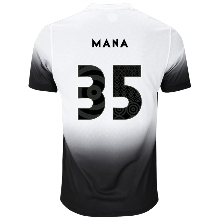 Niño Camiseta Leo Mana #35 Blanco Negro 1ª Equipación 2024/25 La Camisa México