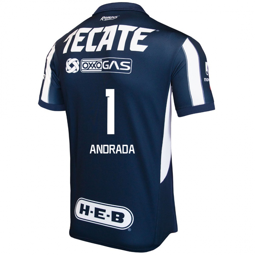 Niño Camiseta Esteban Andrada #1 Azul Rojo Blanco 1ª Equipación 2024/25 La Camisa México