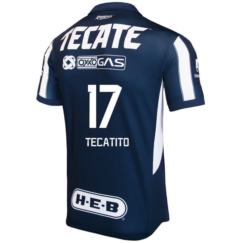 Niño Camiseta Tecatito #17 Azul Rojo Blanco 1ª Equipación 2024/25 La Camisa México