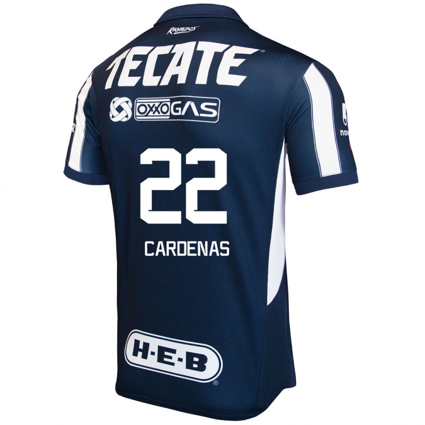 Niño Camiseta Luis Cárdenas #22 Azul Rojo Blanco 1ª Equipación 2024/25 La Camisa México