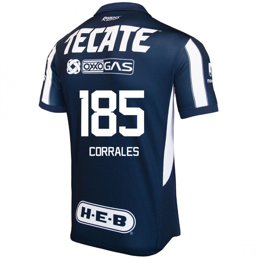 Niño Camiseta Ángel Corrales #185 Azul Rojo Blanco 1ª Equipación 2024/25 La Camisa México