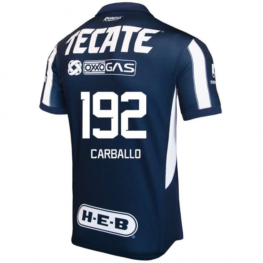 Niño Camiseta Erick Carballo #192 Azul Rojo Blanco 1ª Equipación 2024/25 La Camisa México