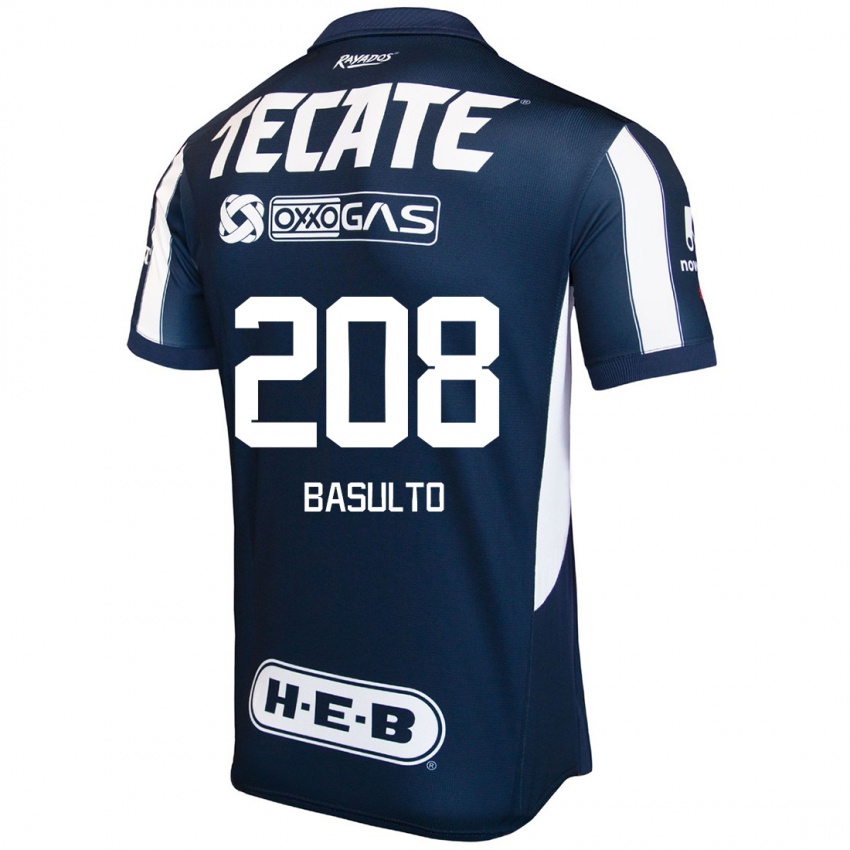 Niño Camiseta Luis Basulto #208 Azul Rojo Blanco 1ª Equipación 2024/25 La Camisa México