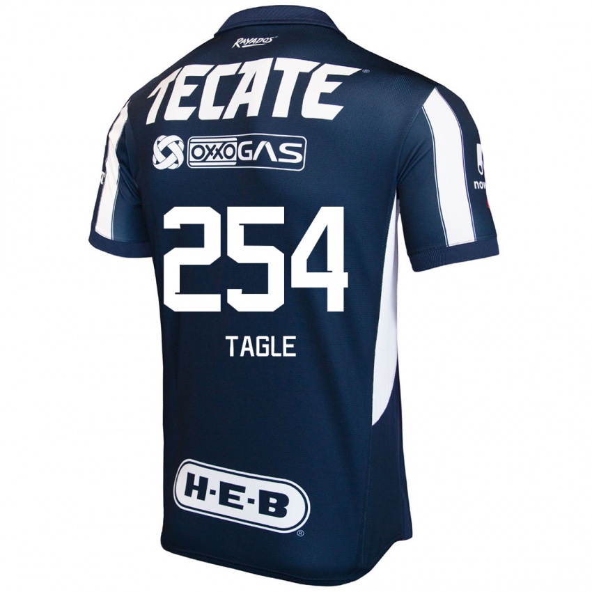 Niño Camiseta Alessandro Tagle #254 Azul Rojo Blanco 1ª Equipación 2024/25 La Camisa México