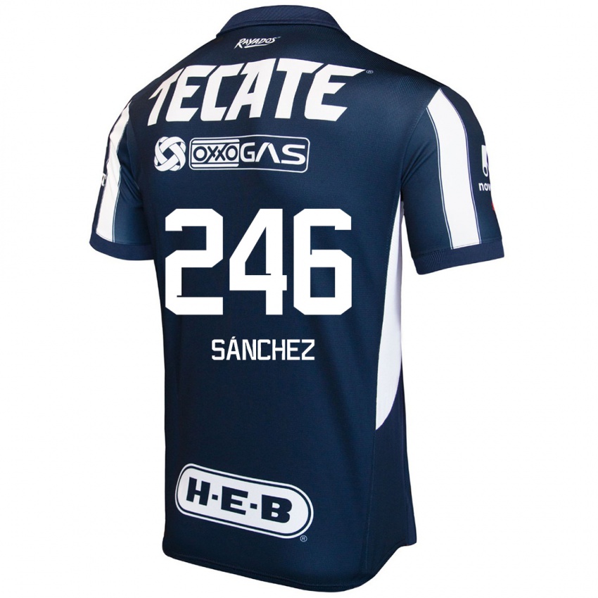 Niño Camiseta Diego Sánchez #246 Azul Rojo Blanco 1ª Equipación 2024/25 La Camisa México