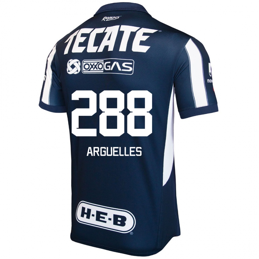 Niño Camiseta Alfonso Arguelles #288 Azul Rojo Blanco 1ª Equipación 2024/25 La Camisa México