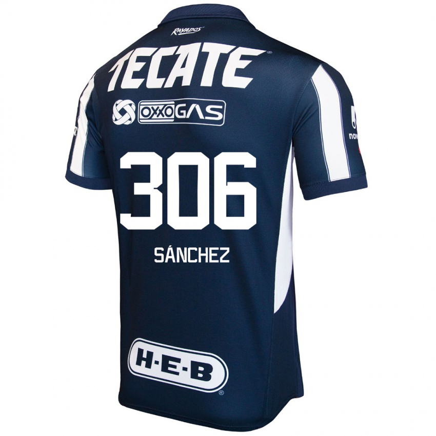 Niño Camiseta Jorge Sánchez #306 Azul Rojo Blanco 1ª Equipación 2024/25 La Camisa México