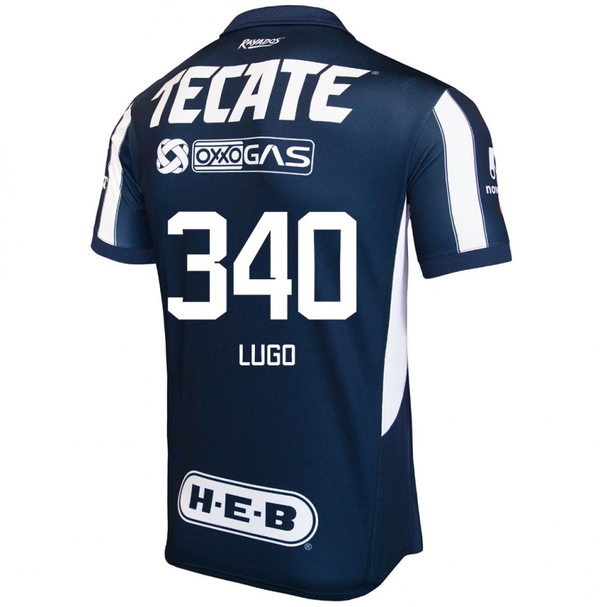 Niño Camiseta Edy Lugo #340 Azul Rojo Blanco 1ª Equipación 2024/25 La Camisa México