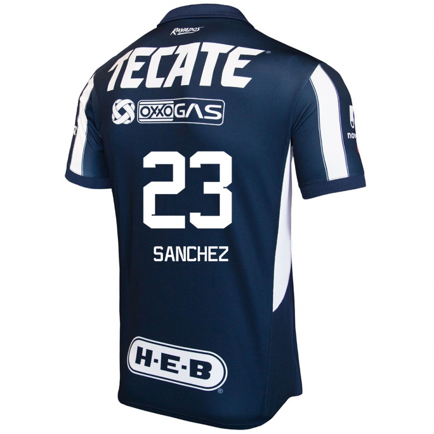 Niño Camiseta Gustavo Sanchez #23 Azul Rojo Blanco 1ª Equipación 2024/25 La Camisa México