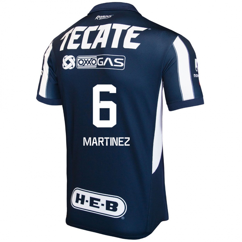 Niño Camiseta Alejandra Martinez #6 Azul Rojo Blanco 1ª Equipación 2024/25 La Camisa México